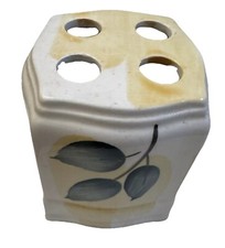 Croscill Toothbrush Holder Botanica Gazebo Ceramic Yellow Floral Green Design