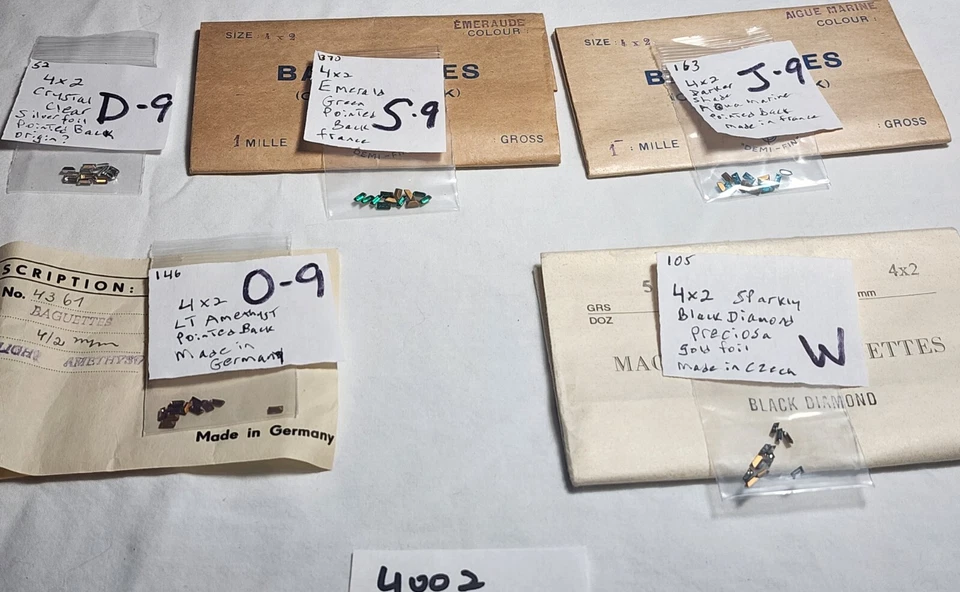 12 Baguette de Colección 4x2mm República Checa Alemania Japón Francia Estrás Joyería Reparación 4002 Foto 3 de 3