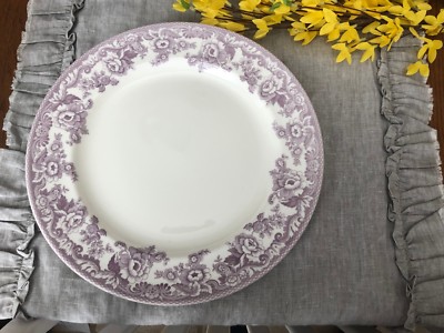 SPODE DELAMERE BOUQUET LAVENDER AND WHITE PORCELAIN CHOP PLATE