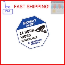 Security Alert - 24 Hour Video Surveillance Sign - 10" x 10" All Activities Are 
