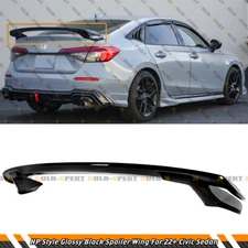 HPD STYLE GLOSS BLACK REAR TRUNK SPOILER WING FOR 2022-2026 CIVIC 4DR SEDAN