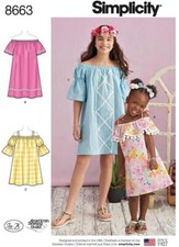 Simplicity Sewing Pattern 8663 Girls Dresses Size 3-6