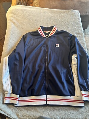 Vintage FILA Sport Track Jackeț Men XL Blue Full Zip Warm Up Top Tony  Sopranos