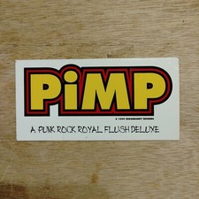Vtg 90's PIMP Sugardaddy Records Punk Rock Royal Flush Deluxe Bumber Sticker