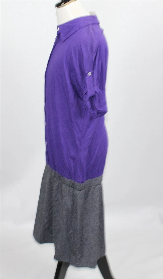 Новый с Ярлыками великолепное платье для девочки 12 фиолетовый серый комбо эластичной хлопковой смеси - Изображение 4 из 4