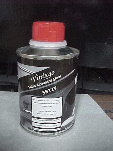 2 cans 5812V VINTAGE SATIN BLACK ACTIVATOR SLOW for SATIN black paint 1/2 pint