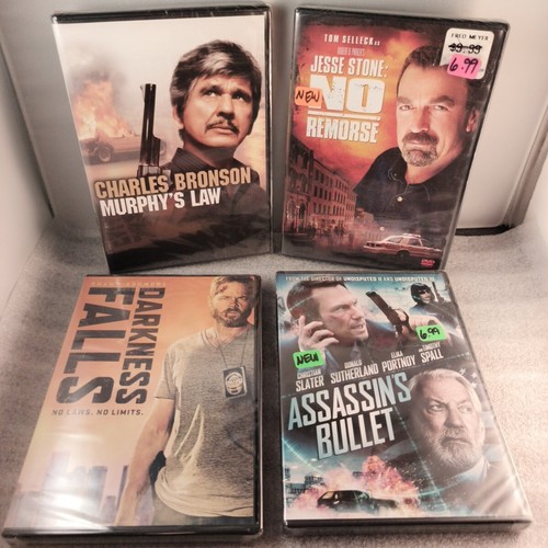 LOT OF 4 Detective DVDS: Murphy's Law/No Remorse/Darkness Falls/Assassins Bullet