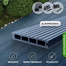 WPC Terrassendielen Holz Dielen 3m-4m 3 Farben Terrassen, Komplettbausatz 6-90m²