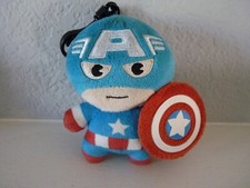 Marvel Character CAPTAIN AMERICA Plush Bag Clip Keychain 4" Zag Toys