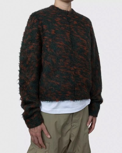 Acne Studios Men’s Hairy Zipper Cardigan Green And Orange Fuzzy Mohair - Picture 10 of 10