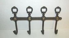 Cast Iron wall hook key holder skeleton KEYS letters NEW Gasare NIB decor