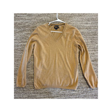 Tommy Hilfiger Brown V-Neck Pima Cotton Women's Jumper Size L
