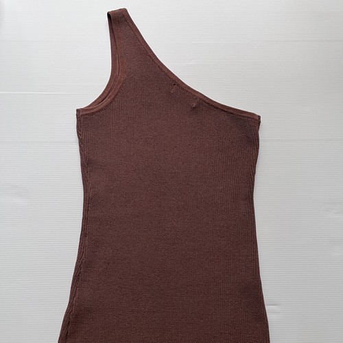 Dissh Size S Gemma Chocolate Brown Knit Bodycon One Shoulder Midi Dress - Picture 8 of 11