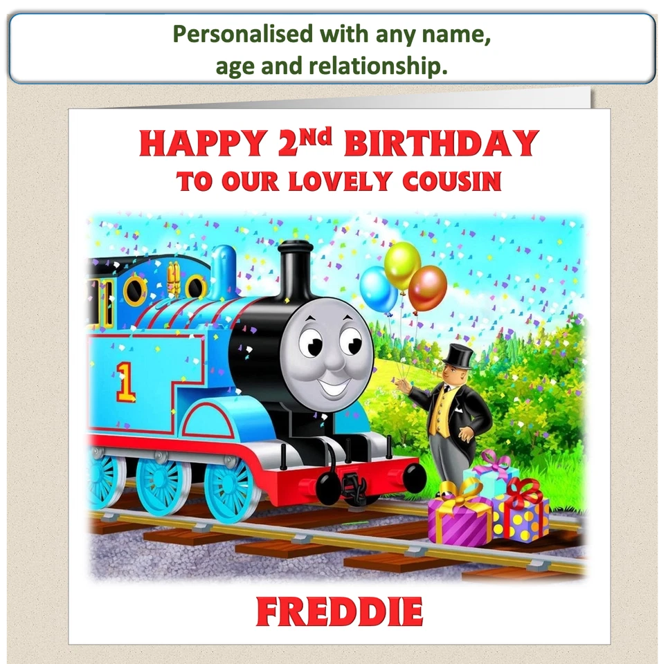 Personalised Thomas The Tank 2nd 3rd 4th Birthday Card Son Grandson Nephew TTT2 - Image 2 of 4