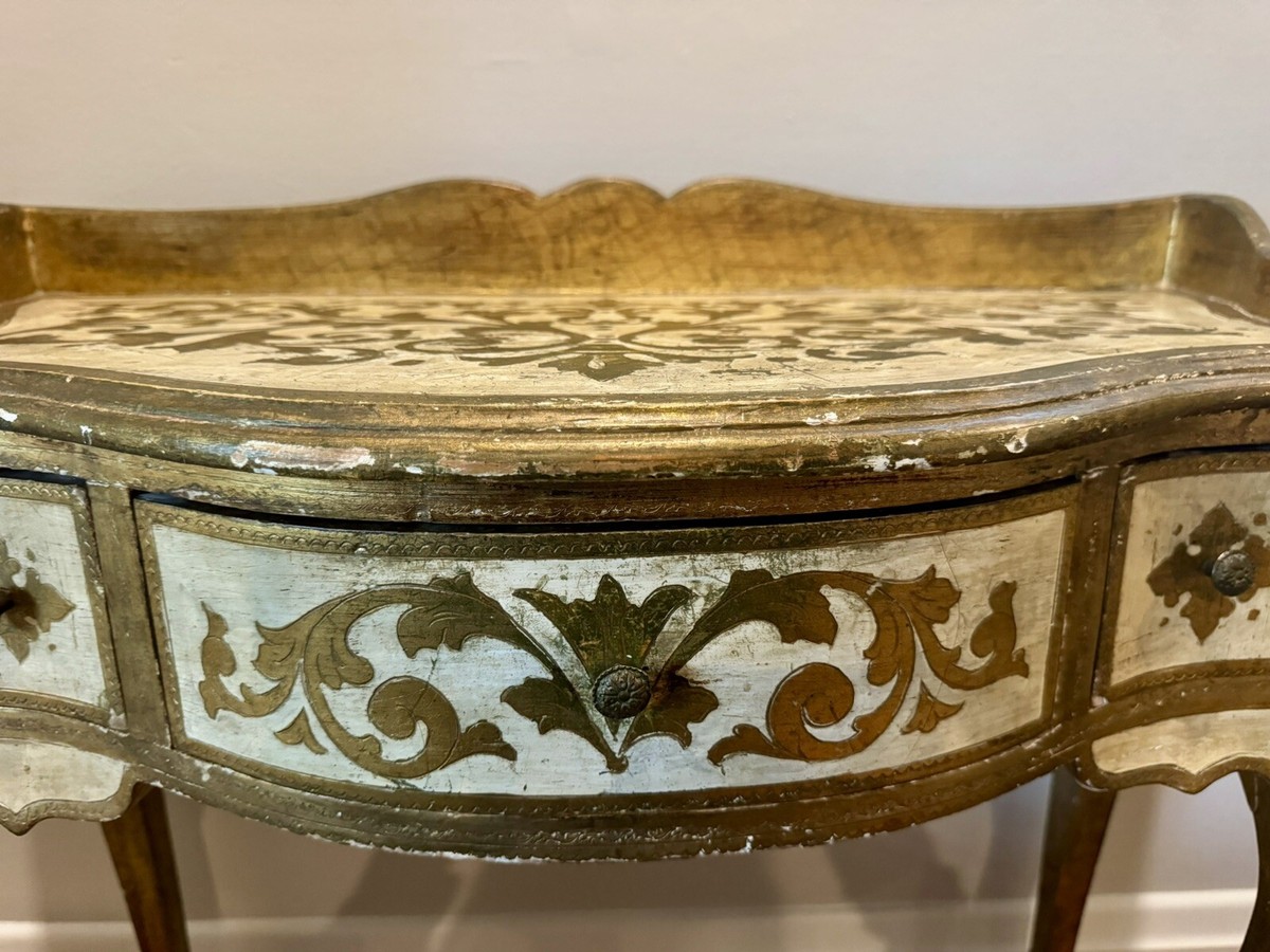 ✾アンティーク調コンソールデスク✾ITALY✾USED Vintage Italian Florentine Gilded Desk / Console Rococo