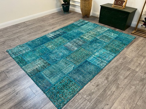 Patchwork Area Rug, Large Turkish Rug, Vintage Turkish Rug, 5.6 x 7.8 ft - Picture 4 of 11