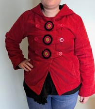 French Coline-branded Corduroy coat, red, ethnic, size "L"