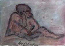 Osias Hoffstatter (1905-1994), Large Gouache on Paper, Surrialism , Figure