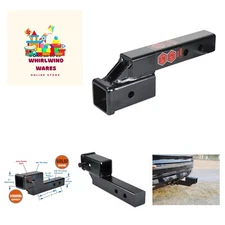2-inch Receiver Trailer Hitch Extension Riser with 2-inch Rise/Drop, Solid Sh...