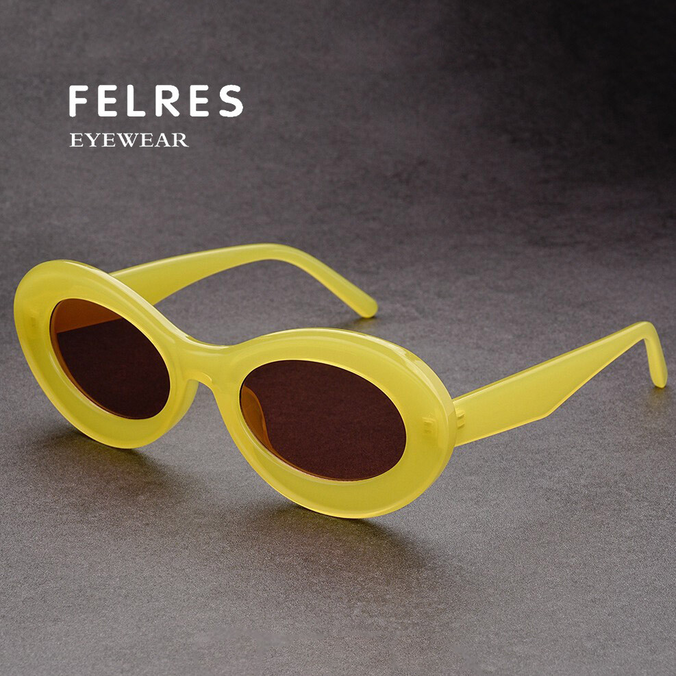 Retro Oval Sunglasses Small Frame UV Protection Plastic Amazon.com: Clear Lens Plastic Retro Oval Sunglasses 100% UV  main image 3