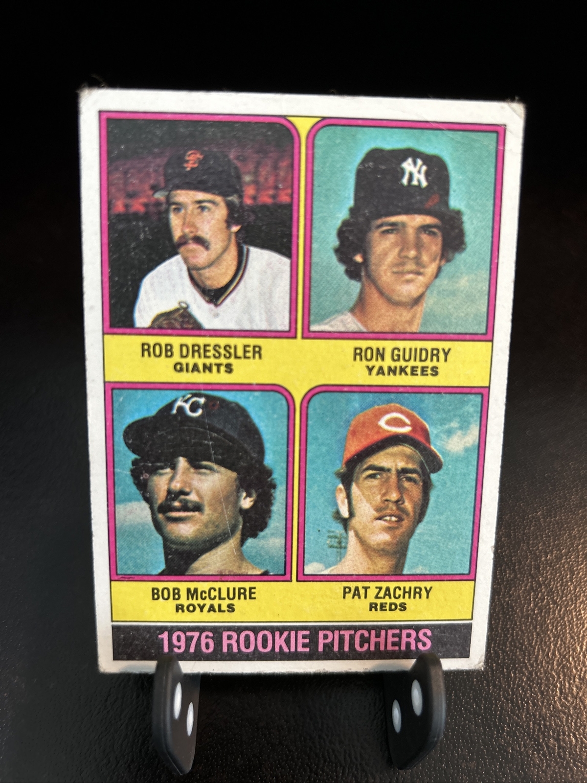 1976 Topps - 1976 Rookie Pitchers #599 Ron Guidry, Bob McClure, Pat Zachry (RC)