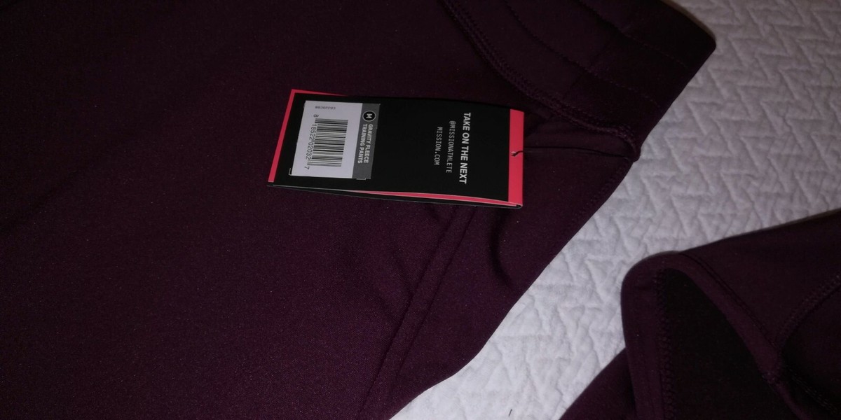 MISSION womens performance joggers training pants med nwt FLEECE