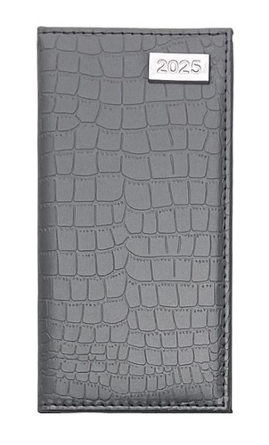 2025 Diary Crocodile Leather Look Cover Slimline Week To View - Picture 4 of 6