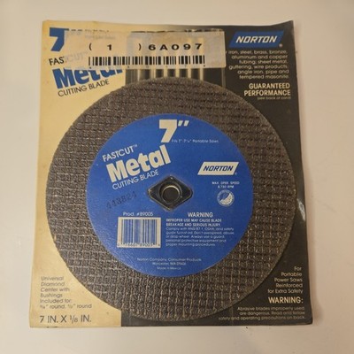 Norton 7-inch Fast Cut Metal Cutting Blade   Prod # 89005  SAME DAY SHIPPING 