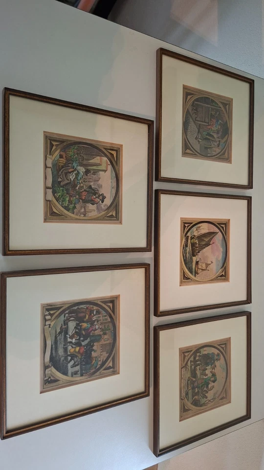 5 Kupferstiche handkoloriert Jacob Cats