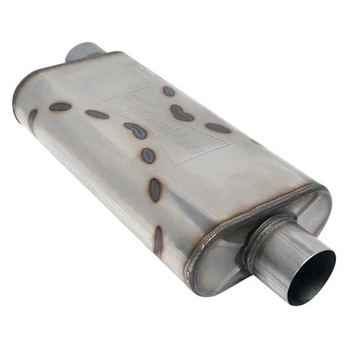 Black Widow Venom 300 Series SS Oval Gray Exhaust 3 In Muffler Universal BW004-P