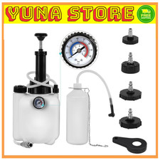 3L Brake Bleeder Kit Manual Fluid Pump with 4 Master Cylinder Adapters 1L Bottle