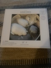 Pottery Barn Baby Skye Crib Nursery Mobile Musical Clouds  Stars Gray White