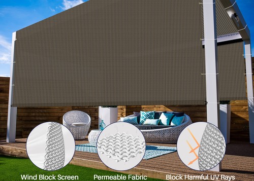 9ft Breathable Pergola Sun Shade Cover Patio Replacement Awning Canopy w/ Rod - Picture 12 of 30