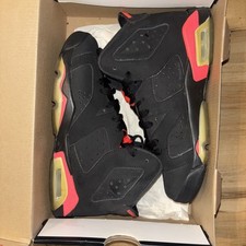 Air Jordan 6 Retro BG Infrared 2014 Size 5y Black Red 384665-023 pre-owned
