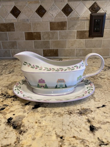 Lenox Spice Village Gravy Boat & Stand Fine Porcelain 2004 - Picture 1 of 3