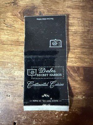 G1451 Dales Secret Harbor Restaurant Los Angeles CA Vintage Matchbook Cover