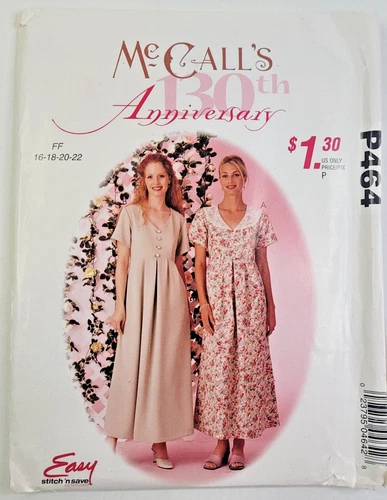 Stitch n Save Sew Pattern 464 Misses High Waisted Dress Back Ties Size 16-22 UC