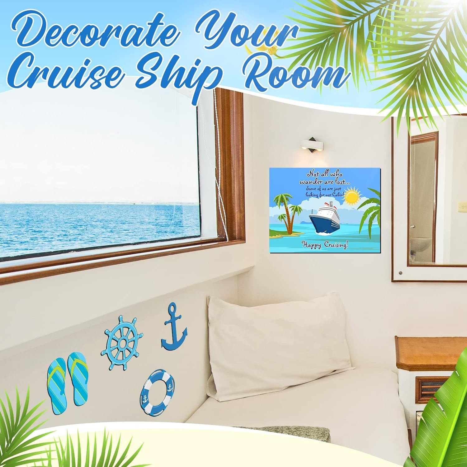 Kanayu 6 Pcs Cabin Cruise Door Decorations Magnetic Large Ship Decorations Magne