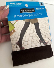 New Sz S A NO NONSENSE Super Opaque CONTROL TOP TIGHT PantyHose BROWN ESPRESSO