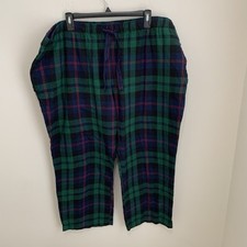 Old Navy Pajama Pants Men's XXL Green Plaid Lounge Sleep Unisex Tie Matching