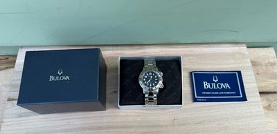 Bulova Quartz Marine Star Men's Watch 200m Divers Watch, 96B40 Mint T9 SS