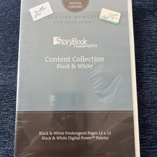 Story Book Creator Plus: Digital Embellishment Kit -Black  White, CD