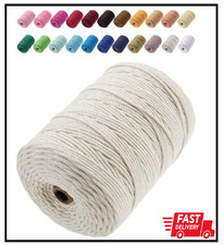 3Mm X 328 Yards Natural Macrame Cotton Cord for Plant Dreamcatcher, Beige