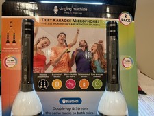 2 Pack Singing Machine Duet Karaoke Microphones Wireless Bluetooth Speakers