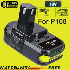 For RYOBI P108 18V One Plus High Capacity Battery Lithium-Ion Battery P107 P102