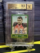 Mike Evans 2014 Topps #204 1963 Mini Rookie On Card Auto /150 Gem Mint BGS 9.5. rookie card picture