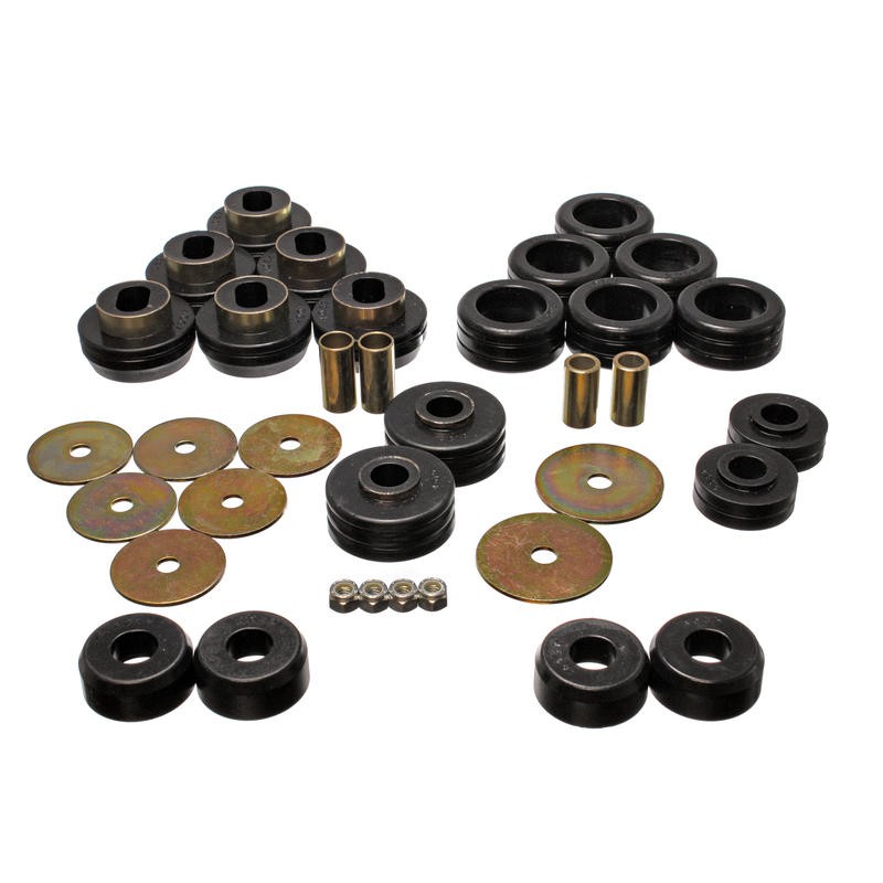 Energy Suspension 3.4118G; Body Mount Bushings Black for 81-92