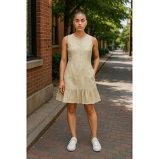 PrettyLittleThing Plus Striped Ruffle Hem Sleeveless Dress  Size 14