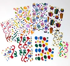 Vtg Mrs. Grossman's Stickopotamus CM Birthday Party Celebration Stickers Lot