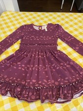 Matilda Jane Girls 6 Choose Your Own Path Maroon LS Apple Cider Dress